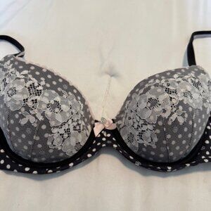 Victoria Secret Bra - Black and White Polka Dots